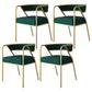 Industrial Style Metal Dining Chair Stackable Open Back Dining Side Chair for Home Green 4 Piece Set Brass Gold Clearhalo ' kitchen&dining_furn' 'Dining Chairs' 'Dining Tables & Seating' 'dining_chair' 'furn' 'furn_dining_chair' 'Furniture' 'furniture_dining_chair' 'Kitchen & Dining Furniture' 'kitchen' 3522976