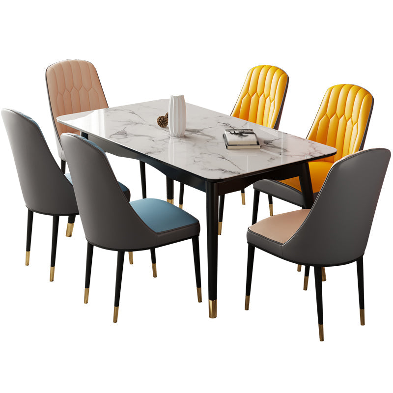 Scandinavian Rubber Wood Shelf Dining Table Rectangle Formal Dinette Set for Kitchen Clearhalo 'Dining Room Sets' 'Dining Tables & Seating' 'dining_room_set' 'furn' 'furn_dining_room_set' 'Furniture' 'furniture_dining_room_set' 'Kitchen & Dining Furniture' 'kitchen&dining_furn' 'kitchen' 3526244