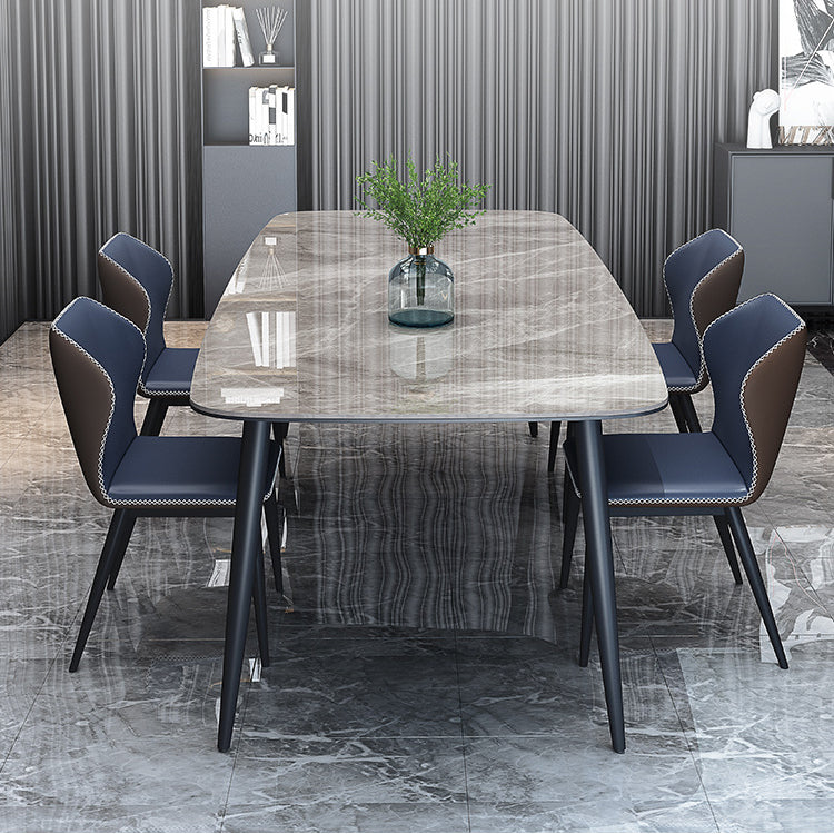 Contemporary Dining Set with Sintered Stone Dining Table and Cushioned Chairs 5 Piece Set Clearhalo 'Dining Room Sets' 'Dining Tables & Seating' 'dining_room_set' 'furn' 'furn_dining_room_set' 'Furniture' 'furniture_dining_room_set' 'Kitchen & Dining Furniture' 'kitchen&dining_furn' 'kitchen' 3526257