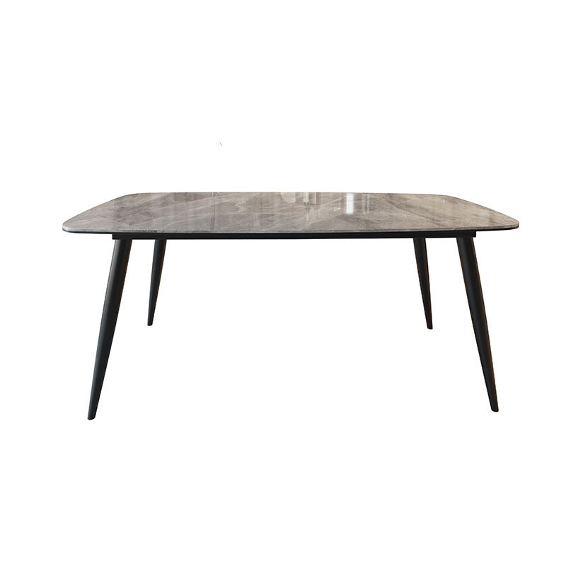 Contemporary Dining Set with Sintered Stone Dining Table and Cushioned Chairs Clearhalo 'Dining Room Sets' 'Dining Tables & Seating' 'dining_room_set' 'furn' 'furn_dining_room_set' 'Furniture' 'furniture_dining_room_set' 'Kitchen & Dining Furniture' 'kitchen&dining_furn' 'kitchen' 3526259