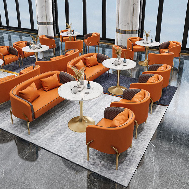 Glam Sintered Stone White Dining Room Set with Round Table Formal Dining Table Furniture Clearhalo 'Dining Room Sets' 'Dining Tables & Seating' 'dining_room_set' 'furn' 'furn_dining_room_set' 'Furniture' 'furniture_dining_room_set' 'Kitchen & Dining Furniture' 'kitchen&dining_furn' 'kitchen' 3526268