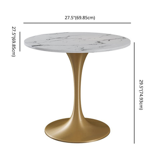 Glam Sintered Stone White Dining Room Set with Round Table Formal Dining Table Furniture Clearhalo 'Dining Room Sets' 'Dining Tables & Seating' 'dining_room_set' 'furn' 'furn_dining_room_set' 'Furniture' 'furniture_dining_room_set' 'Kitchen & Dining Furniture' 'kitchen&dining_furn' 'kitchen' 3526274