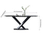Modern Style Blak Slate Dining Table Rectangular Formal Dinette Set with Metal Base Clearhalo 'Dining Room Sets' 'Dining Tables & Seating' 'dining_room_set' 'furn' 'furn_dining_room_set' 'Furniture' 'furniture_dining_room_set' 'Kitchen & Dining Furniture' 'kitchen&dining_furn' 'kitchen' 3526285
