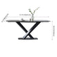 Modern Style Blak Slate Dining Table Rectangular Formal Dinette Set with Metal Base Clearhalo 'Dining Room Sets' 'Dining Tables & Seating' 'dining_room_set' 'furn' 'furn_dining_room_set' 'Furniture' 'furniture_dining_room_set' 'Kitchen & Dining Furniture' 'kitchen&dining_furn' 'kitchen' 3526286