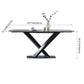 Modern Style Blak Slate Dining Table Rectangular Formal Dinette Set with Metal Base Clearhalo 'Dining Room Sets' 'Dining Tables & Seating' 'dining_room_set' 'furn' 'furn_dining_room_set' 'Furniture' 'furniture_dining_room_set' 'Kitchen & Dining Furniture' 'kitchen&dining_furn' 'kitchen' 3526288