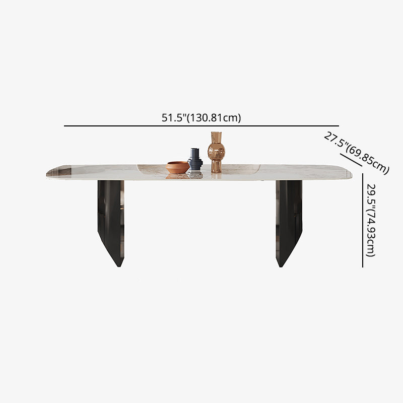 Contemporary Dining Sets with Sintered Stone Dining Table and Cushioned Chairs Clearhalo 'Dining Room Sets' 'Dining Tables & Seating' 'dining_room_set' 'furn' 'furn_dining_room_set' 'Furniture' 'furniture_dining_room_set' 'Kitchen & Dining Furniture' 'kitchen&dining_furn' 'kitchen' 3526309
