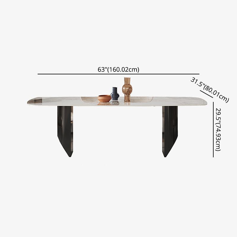 Contemporary Dining Sets with Sintered Stone Dining Table and Cushioned Chairs Clearhalo 'Dining Room Sets' 'Dining Tables & Seating' 'dining_room_set' 'furn' 'furn_dining_room_set' 'Furniture' 'furniture_dining_room_set' 'Kitchen & Dining Furniture' 'kitchen&dining_furn' 'kitchen' 3526311