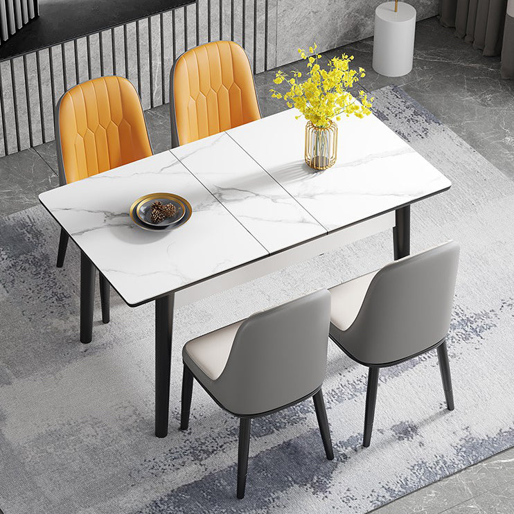 Traditional Standard Sintered Stone Dining Room Set of Collapsible Rectangle for Kitchen Table Set 5 Piece Set Clearhalo 'Dining Room Sets' 'Dining Tables & Seating' 'dining_room_set' 'furn' 'furn_dining_room_set' 'Furniture' 'furniture_dining_room_set' 'Kitchen & Dining Furniture' 'kitchen&dining_furn' 'kitchen' 3526330