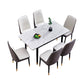 Dining Room Set Modern Style Sintered Stone Rectangular Dining Table with Trestle Base Clearhalo 'Dining Room Sets' 'Dining Tables & Seating' 'dining_room_set' 'furn' 'furn_dining_room_set' 'Furniture' 'furniture_dining_room_set' 'Kitchen & Dining Furniture' 'kitchen&dining_furn' 'kitchen' 3526343