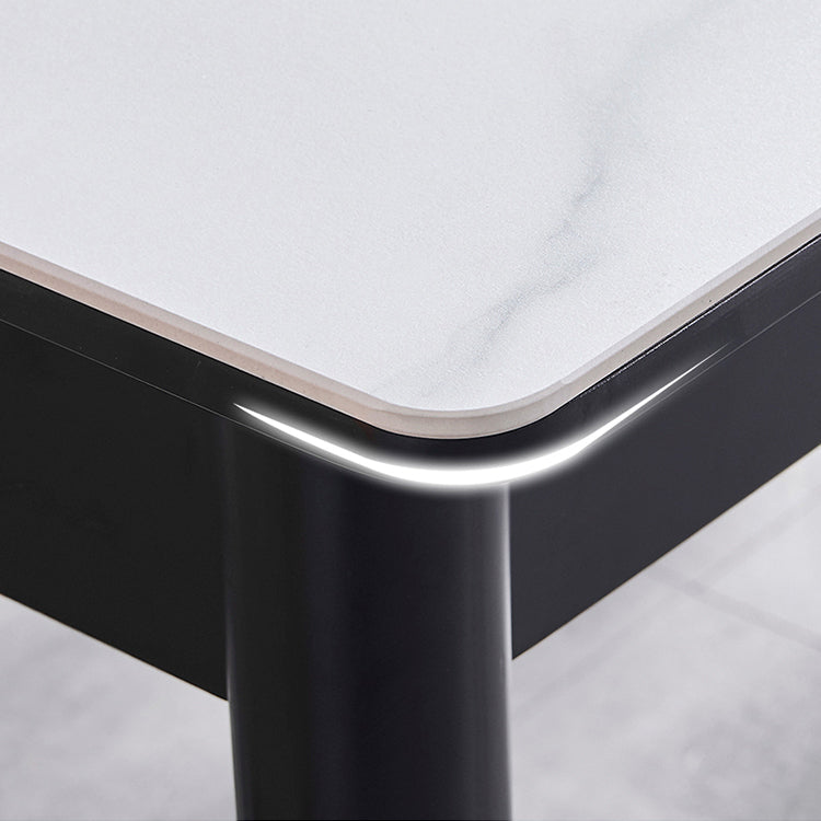 Dining Room Set Modern Style Sintered Stone Rectangular Dining Table with Trestle Base Clearhalo 'Dining Room Sets' 'Dining Tables & Seating' 'dining_room_set' 'furn' 'furn_dining_room_set' 'Furniture' 'furniture_dining_room_set' 'Kitchen & Dining Furniture' 'kitchen&dining_furn' 'kitchen' 3526345