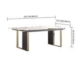 Rectangular Modern Sintered Stone Dining Room Set Dining Furniture Set with Metallic Base Clearhalo 'Dining Room Sets' 'Dining Tables & Seating' 'dining_room_set' 'furn' 'furn_dining_room_set' 'Furniture' 'furniture_dining_room_set' 'Kitchen & Dining Furniture' 'kitchen&dining_furn' 'kitchen' 3526368