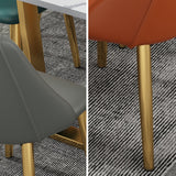 Rectangular Scandinavian Style Sintered Stone Dining Room Set Dining Furniture with Metallic Base Clearhalo 'Dining Room Sets' 'Dining Tables & Seating' 'dining_room_set' 'furn' 'furn_dining_room_set' 'Furniture' 'furniture_dining_room_set' 'Kitchen & Dining Furniture' 'kitchen&dining_furn' 'kitchen' 3526375