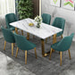 Rectangular Scandinavian Style Sintered Stone Dining Room Set Dining Furniture with Metallic Base Clearhalo 'Dining Room Sets' 'Dining Tables & Seating' 'dining_room_set' 'furn' 'furn_dining_room_set' 'Furniture' 'furniture_dining_room_set' 'Kitchen & Dining Furniture' 'kitchen&dining_furn' 'kitchen' 3526384