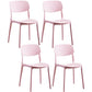 Scandinavian Plastic Armless Dining Chairs Dining Room Open Back Side Chair Pink 4 Piece Set Clearhalo ' kitchen&dining_furn' 'Dining Chairs' 'Dining Tables & Seating' 'dining_chair' 'furn' 'furn_dining_chair' 'Furniture' 'furniture_dining_chair' 'Kitchen & Dining Furniture' 'kitchen' 3539340