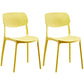 Scandinavian Plastic Armless Dining Chairs Dining Room Open Back Side Chair Yellow 2 Piece Set Clearhalo ' kitchen&dining_furn' 'Dining Chairs' 'Dining Tables & Seating' 'dining_chair' 'furn' 'furn_dining_chair' 'Furniture' 'furniture_dining_chair' 'Kitchen & Dining Furniture' 'kitchen' 3539343