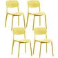 Scandinavian Plastic Armless Dining Chairs Dining Room Open Back Side Chair Yellow 4 Piece Set Clearhalo ' kitchen&dining_furn' 'Dining Chairs' 'Dining Tables & Seating' 'dining_chair' 'furn' 'furn_dining_chair' 'Furniture' 'furniture_dining_chair' 'Kitchen & Dining Furniture' 'kitchen' 3539345