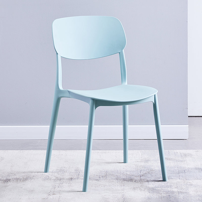 Scandinavian Plastic Armless Dining Chairs Dining Room Open Back Side Chair Light Blue 1 Piece Clearhalo ' kitchen&dining_furn' 'Dining Chairs' 'Dining Tables & Seating' 'dining_chair' 'furn' 'furn_dining_chair' 'Furniture' 'furniture_dining_chair' 'Kitchen & Dining Furniture' 'kitchen' 3539347