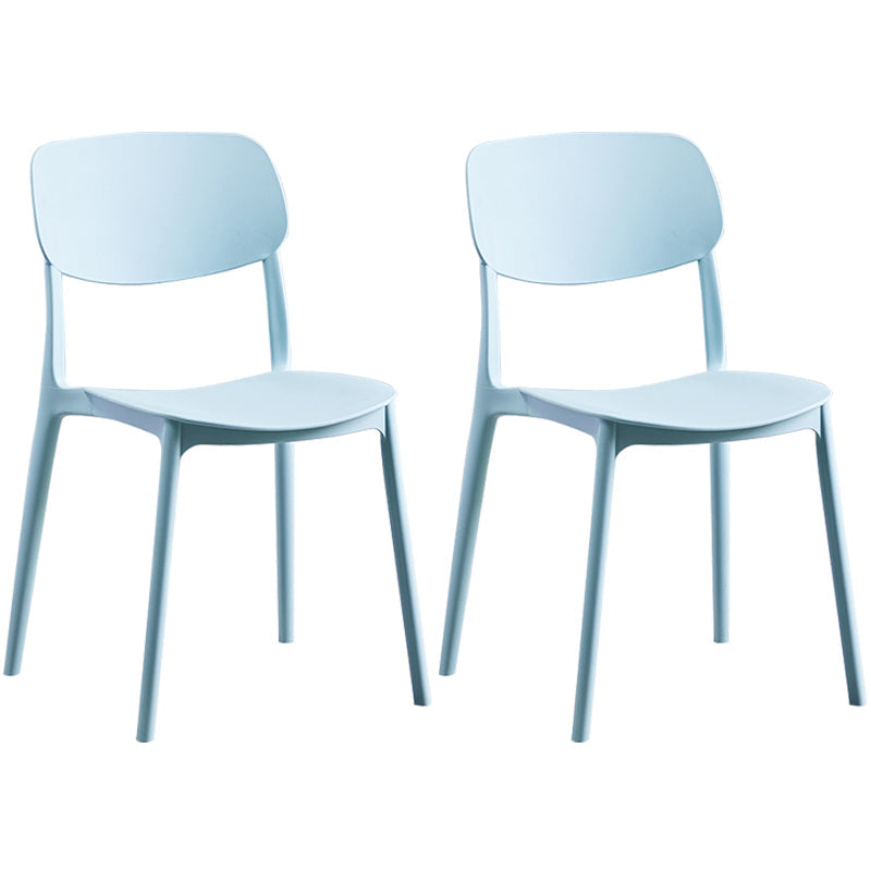 Scandinavian Plastic Armless Dining Chairs Dining Room Open Back Side Chair Light Blue 2 Piece Set Clearhalo ' kitchen&dining_furn' 'Dining Chairs' 'Dining Tables & Seating' 'dining_chair' 'furn' 'furn_dining_chair' 'Furniture' 'furniture_dining_chair' 'Kitchen & Dining Furniture' 'kitchen' 3539349