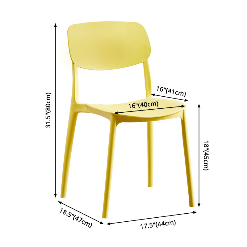 Scandinavian Plastic Armless Dining Chairs Dining Room Open Back Side Chair Clearhalo ' kitchen&dining_furn' 'Dining Chairs' 'Dining Tables & Seating' 'dining_chair' 'furn' 'furn_dining_chair' 'Furniture' 'furniture_dining_chair' 'Kitchen & Dining Furniture' 'kitchen' 3539353