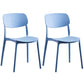 Scandinavian Plastic Armless Dining Chairs Dining Room Open Back Side Chair Peacock Blue 2 Piece Set Clearhalo ' kitchen&dining_furn' 'Dining Chairs' 'Dining Tables & Seating' 'dining_chair' 'furn' 'furn_dining_chair' 'Furniture' 'furniture_dining_chair' 'Kitchen & Dining Furniture' 'kitchen' 3539356