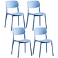 Scandinavian Plastic Armless Dining Chairs Dining Room Open Back Side Chair Peacock Blue 4 Piece Set Clearhalo ' kitchen&dining_furn' 'Dining Chairs' 'Dining Tables & Seating' 'dining_chair' 'furn' 'furn_dining_chair' 'Furniture' 'furniture_dining_chair' 'Kitchen & Dining Furniture' 'kitchen' 3539357