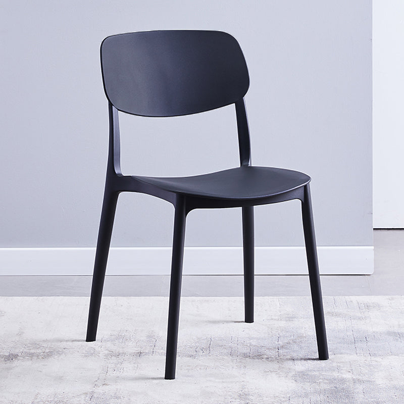 Scandinavian Plastic Armless Dining Chairs Dining Room Open Back Side Chair Black 1 Piece Clearhalo ' kitchen&dining_furn' 'Dining Chairs' 'Dining Tables & Seating' 'dining_chair' 'furn' 'furn_dining_chair' 'Furniture' 'furniture_dining_chair' 'Kitchen & Dining Furniture' 'kitchen' 3539358