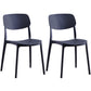 Scandinavian Plastic Armless Dining Chairs Dining Room Open Back Side Chair Black 2 Piece Set Clearhalo ' kitchen&dining_furn' 'Dining Chairs' 'Dining Tables & Seating' 'dining_chair' 'furn' 'furn_dining_chair' 'Furniture' 'furniture_dining_chair' 'Kitchen & Dining Furniture' 'kitchen' 3539359
