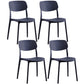 Scandinavian Plastic Armless Dining Chairs Dining Room Open Back Side Chair Black 4 Piece Set Clearhalo ' kitchen&dining_furn' 'Dining Chairs' 'Dining Tables & Seating' 'dining_chair' 'furn' 'furn_dining_chair' 'Furniture' 'furniture_dining_chair' 'Kitchen & Dining Furniture' 'kitchen' 3539360