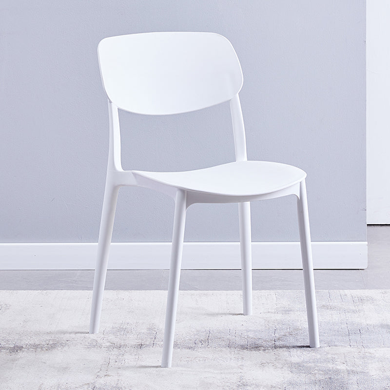 Scandinavian Plastic Armless Dining Chairs Dining Room Open Back Side Chair White 1 Piece Clearhalo ' kitchen&dining_furn' 'Dining Chairs' 'Dining Tables & Seating' 'dining_chair' 'furn' 'furn_dining_chair' 'Furniture' 'furniture_dining_chair' 'Kitchen & Dining Furniture' 'kitchen' 3539361