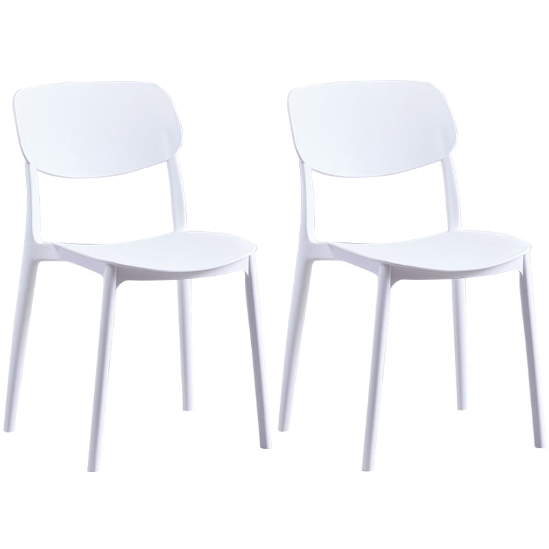 Scandinavian Plastic Armless Dining Chairs Dining Room Open Back Side Chair White 2 Piece Set Clearhalo ' kitchen&dining_furn' 'Dining Chairs' 'Dining Tables & Seating' 'dining_chair' 'furn' 'furn_dining_chair' 'Furniture' 'furniture_dining_chair' 'Kitchen & Dining Furniture' 'kitchen' 3539362