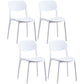 Scandinavian Plastic Armless Dining Chairs Dining Room Open Back Side Chair White 4 Piece Set Clearhalo ' kitchen&dining_furn' 'Dining Chairs' 'Dining Tables & Seating' 'dining_chair' 'furn' 'furn_dining_chair' 'Furniture' 'furniture_dining_chair' 'Kitchen & Dining Furniture' 'kitchen' 3539363