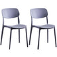 Scandinavian Plastic Armless Dining Chairs Dining Room Open Back Side Chair Dark Gray 2 Piece Set Clearhalo ' kitchen&dining_furn' 'Dining Chairs' 'Dining Tables & Seating' 'dining_chair' 'furn' 'furn_dining_chair' 'Furniture' 'furniture_dining_chair' 'Kitchen & Dining Furniture' 'kitchen' 3539365