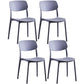 Scandinavian Plastic Armless Dining Chairs Dining Room Open Back Side Chair Dark Gray 4 Piece Set Clearhalo ' kitchen&dining_furn' 'Dining Chairs' 'Dining Tables & Seating' 'dining_chair' 'furn' 'furn_dining_chair' 'Furniture' 'furniture_dining_chair' 'Kitchen & Dining Furniture' 'kitchen' 3539366