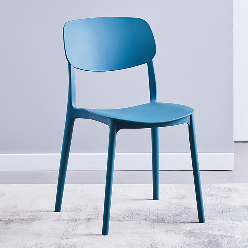Scandinavian Plastic Armless Dining Chairs Dining Room Open Back Side Chair Royal Blue 1 Piece Clearhalo ' kitchen&dining_furn' 'Dining Chairs' 'Dining Tables & Seating' 'dining_chair' 'furn' 'furn_dining_chair' 'Furniture' 'furniture_dining_chair' 'Kitchen & Dining Furniture' 'kitchen' 3539370