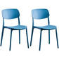 Scandinavian Plastic Armless Dining Chairs Dining Room Open Back Side Chair Royal Blue 2 Piece Set Clearhalo ' kitchen&dining_furn' 'Dining Chairs' 'Dining Tables & Seating' 'dining_chair' 'furn' 'furn_dining_chair' 'Furniture' 'furniture_dining_chair' 'Kitchen & Dining Furniture' 'kitchen' 3539371