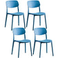 Scandinavian Plastic Armless Dining Chairs Dining Room Open Back Side Chair Royal Blue 4 Piece Set Clearhalo ' kitchen&dining_furn' 'Dining Chairs' 'Dining Tables & Seating' 'dining_chair' 'furn' 'furn_dining_chair' 'Furniture' 'furniture_dining_chair' 'Kitchen & Dining Furniture' 'kitchen' 3539372