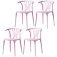 Home Contemporary Arm Chair Wishbone Back Plastic Stackable Dining Room Chair Pink 4 Piece Set Clearhalo ' kitchen&dining_furn' 'Dining Chairs' 'Dining Tables & Seating' 'dining_chair' 'furn' 'furn_dining_chair' 'Furniture' 'furniture_dining_chair' 'Kitchen & Dining Furniture' 'kitchen' 3539374