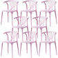 Home Contemporary Arm Chair Wishbone Back Plastic Stackable Dining Room Chair Pink 8 Piece Set Clearhalo ' kitchen&dining_furn' 'Dining Chairs' 'Dining Tables & Seating' 'dining_chair' 'furn' 'furn_dining_chair' 'Furniture' 'furniture_dining_chair' 'Kitchen & Dining Furniture' 'kitchen' 3539376