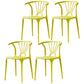 Home Contemporary Arm Chair Wishbone Back Plastic Stackable Dining Room Chair Yellow 4 Piece Set Clearhalo ' kitchen&dining_furn' 'Dining Chairs' 'Dining Tables & Seating' 'dining_chair' 'furn' 'furn_dining_chair' 'Furniture' 'furniture_dining_chair' 'Kitchen & Dining Furniture' 'kitchen' 3539378