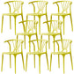 Home Contemporary Arm Chair Wishbone Back Plastic Stackable Dining Room Chair Yellow 8 Piece Set Clearhalo ' kitchen&dining_furn' 'Dining Chairs' 'Dining Tables & Seating' 'dining_chair' 'furn' 'furn_dining_chair' 'Furniture' 'furniture_dining_chair' 'Kitchen & Dining Furniture' 'kitchen' 3539380