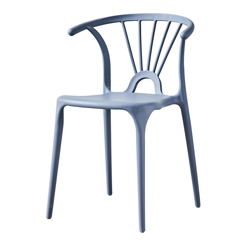 Home Contemporary Arm Chair Wishbone Back Plastic Stackable Dining Room Chair Clearhalo ' kitchen&dining_furn' 'Dining Chairs' 'Dining Tables & Seating' 'dining_chair' 'furn' 'furn_dining_chair' 'Furniture' 'furniture_dining_chair' 'Kitchen & Dining Furniture' 'kitchen' 3539382