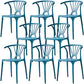 Home Contemporary Arm Chair Wishbone Back Plastic Stackable Dining Room Chair Dark Blue 8 Piece Set Clearhalo ' kitchen&dining_furn' 'Dining Chairs' 'Dining Tables & Seating' 'dining_chair' 'furn' 'furn_dining_chair' 'Furniture' 'furniture_dining_chair' 'Kitchen & Dining Furniture' 'kitchen' 3539383