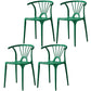Home Contemporary Arm Chair Wishbone Back Plastic Stackable Dining Room Chair Dark Green 4 Piece Set Clearhalo ' kitchen&dining_furn' 'Dining Chairs' 'Dining Tables & Seating' 'dining_chair' 'furn' 'furn_dining_chair' 'Furniture' 'furniture_dining_chair' 'Kitchen & Dining Furniture' 'kitchen' 3539385