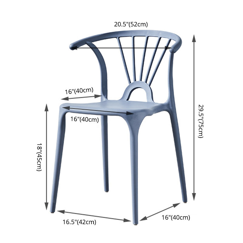 Home Contemporary Arm Chair Wishbone Back Plastic Stackable Dining Room Chair Clearhalo ' kitchen&dining_furn' 'Dining Chairs' 'Dining Tables & Seating' 'dining_chair' 'furn' 'furn_dining_chair' 'Furniture' 'furniture_dining_chair' 'Kitchen & Dining Furniture' 'kitchen' 3539391