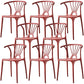 Home Contemporary Arm Chair Wishbone Back Plastic Stackable Dining Room Chair Red 8 Piece Set Clearhalo ' kitchen&dining_furn' 'Dining Chairs' 'Dining Tables & Seating' 'dining_chair' 'furn' 'furn_dining_chair' 'Furniture' 'furniture_dining_chair' 'Kitchen & Dining Furniture' 'kitchen' 3539392