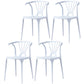 Home Contemporary Arm Chair Wishbone Back Plastic Stackable Dining Room Chair White 4 Piece Set Clearhalo ' kitchen&dining_furn' 'Dining Chairs' 'Dining Tables & Seating' 'dining_chair' 'furn' 'furn_dining_chair' 'Furniture' 'furniture_dining_chair' 'Kitchen & Dining Furniture' 'kitchen' 3539394