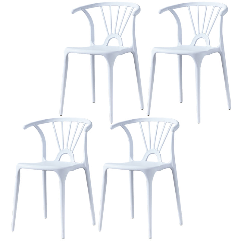 Home Contemporary Arm Chair Wishbone Back Plastic Stackable Dining Room Chair White 4 Piece Set Clearhalo ' kitchen&dining_furn' 'Dining Chairs' 'Dining Tables & Seating' 'dining_chair' 'furn' 'furn_dining_chair' 'Furniture' 'furniture_dining_chair' 'Kitchen & Dining Furniture' 'kitchen' 3539394