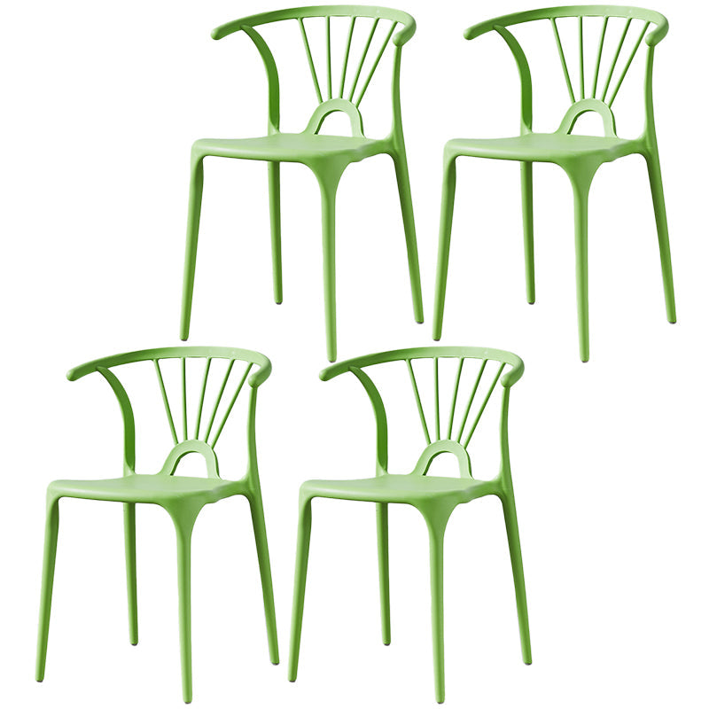 Home Contemporary Arm Chair Wishbone Back Plastic Stackable Dining Room Chair Fruit Green 4 Piece Set Clearhalo ' kitchen&dining_furn' 'Dining Chairs' 'Dining Tables & Seating' 'dining_chair' 'furn' 'furn_dining_chair' 'Furniture' 'furniture_dining_chair' 'Kitchen & Dining Furniture' 'kitchen' 3539397