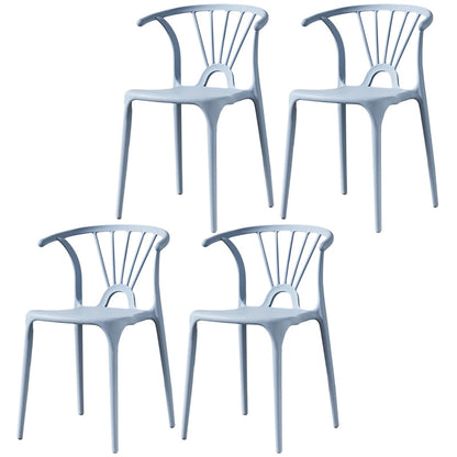 Home Contemporary Arm Chair Wishbone Back Plastic Stackable Dining Room Chair Light Gray 4 Piece Set Clearhalo ' kitchen&dining_furn' 'Dining Chairs' 'Dining Tables & Seating' 'dining_chair' 'furn' 'furn_dining_chair' 'Furniture' 'furniture_dining_chair' 'Kitchen & Dining Furniture' 'kitchen' 3539401