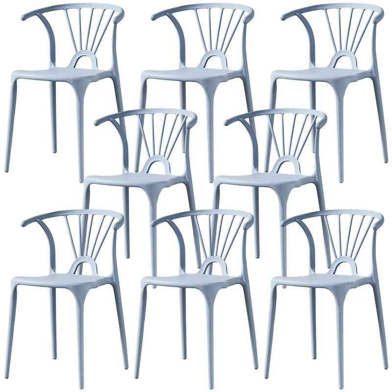 Home Contemporary Arm Chair Wishbone Back Plastic Stackable Dining Room Chair Light Gray 8 Piece Set Clearhalo ' kitchen&dining_furn' 'Dining Chairs' 'Dining Tables & Seating' 'dining_chair' 'furn' 'furn_dining_chair' 'Furniture' 'furniture_dining_chair' 'Kitchen & Dining Furniture' 'kitchen' 3539403